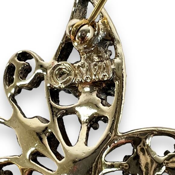 Vintage Sarah Coventry Brooch Butterfly Wings Of Fashion Pin Gold Tone Beaded - Picture 5 of 6